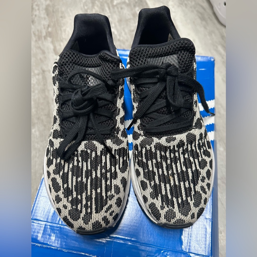 Adidas Black and White Patterned Sneakers
